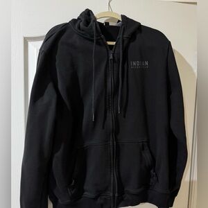GENUINE INDIAN MOTORCYCLE BRAND MEN'S ZIP UP HOODIE BLACK 🏍️ LARGE
